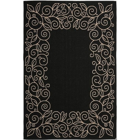 Safavieh 2 Ft. -4 In. X 6 Ft. -7 In. Runner Indoor-Outdoor Courtyard- Black And Sand- Machine Made Rug CY5139D-27